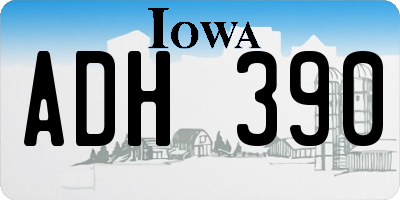 IA license plate ADH390