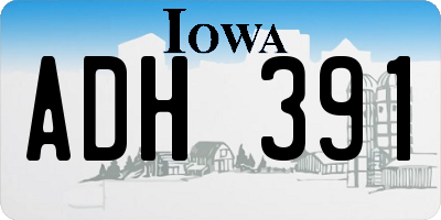 IA license plate ADH391