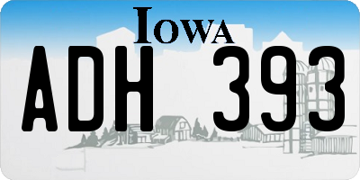 IA license plate ADH393