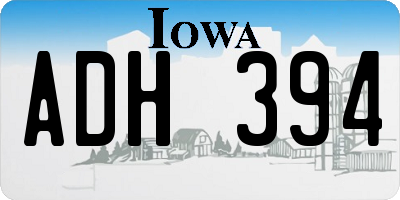 IA license plate ADH394