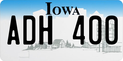 IA license plate ADH400
