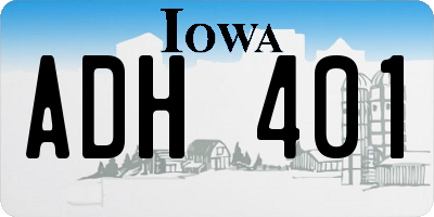 IA license plate ADH401