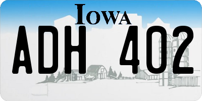 IA license plate ADH402