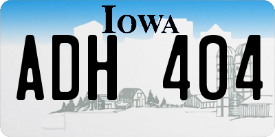 IA license plate ADH404