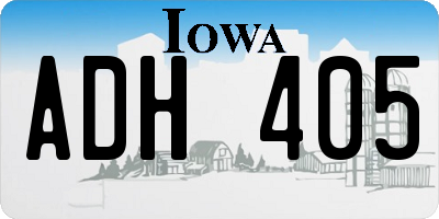 IA license plate ADH405