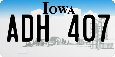 IA license plate ADH407