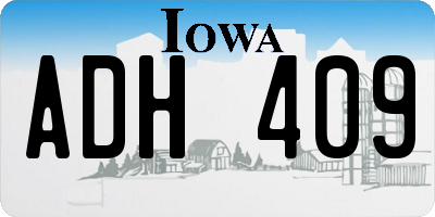 IA license plate ADH409