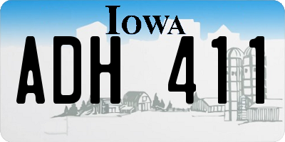 IA license plate ADH411