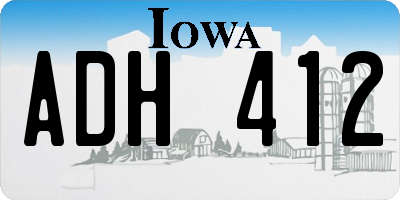 IA license plate ADH412