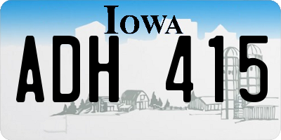 IA license plate ADH415