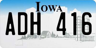 IA license plate ADH416