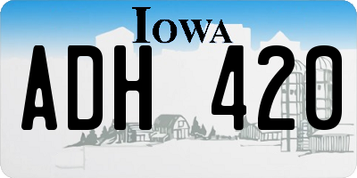 IA license plate ADH420