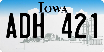 IA license plate ADH421