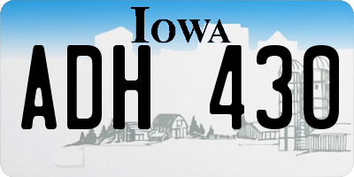 IA license plate ADH430
