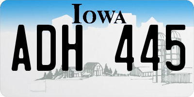 IA license plate ADH445