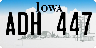 IA license plate ADH447