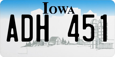 IA license plate ADH451