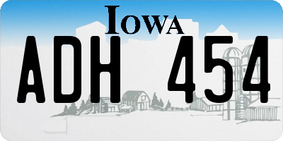 IA license plate ADH454