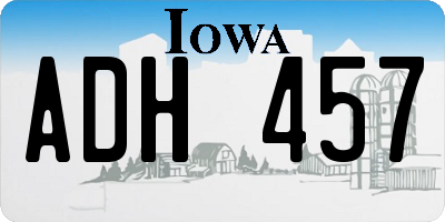 IA license plate ADH457