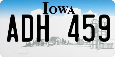 IA license plate ADH459
