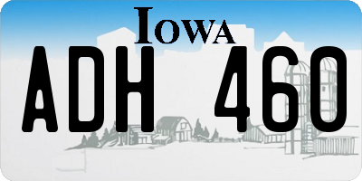 IA license plate ADH460