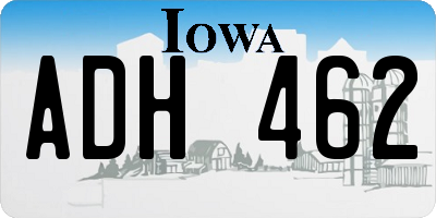 IA license plate ADH462