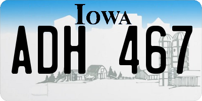 IA license plate ADH467
