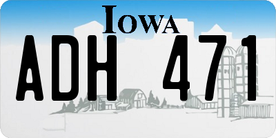 IA license plate ADH471