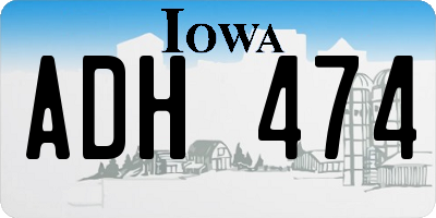 IA license plate ADH474