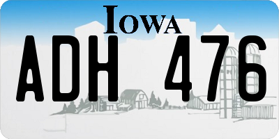 IA license plate ADH476