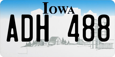 IA license plate ADH488