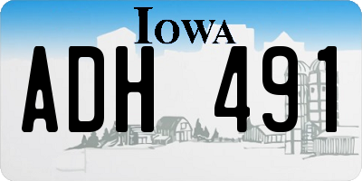IA license plate ADH491