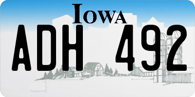 IA license plate ADH492