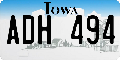 IA license plate ADH494