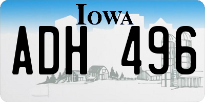 IA license plate ADH496