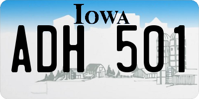 IA license plate ADH501