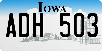 IA license plate ADH503
