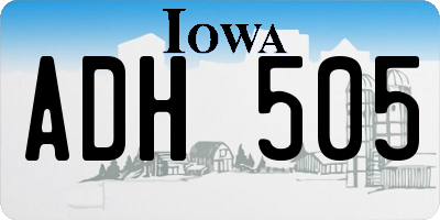 IA license plate ADH505