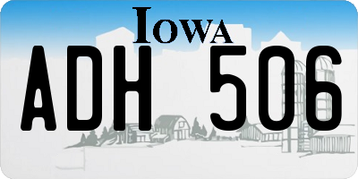 IA license plate ADH506