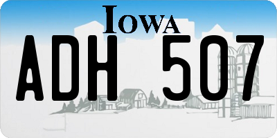 IA license plate ADH507