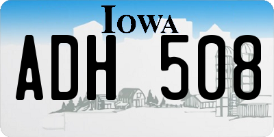 IA license plate ADH508