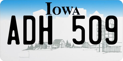 IA license plate ADH509