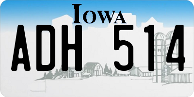 IA license plate ADH514
