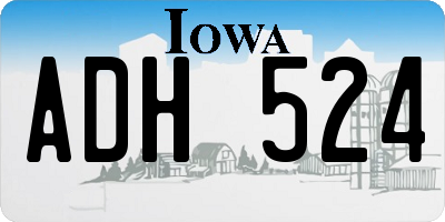 IA license plate ADH524