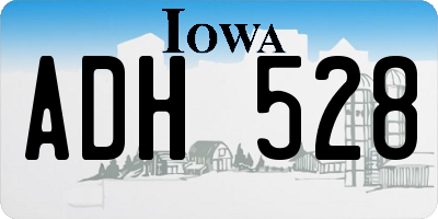 IA license plate ADH528