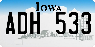 IA license plate ADH533