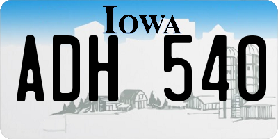 IA license plate ADH540