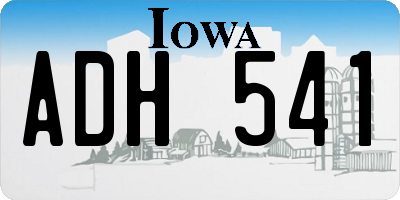IA license plate ADH541