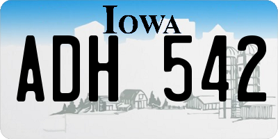 IA license plate ADH542