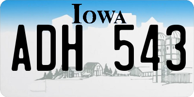 IA license plate ADH543